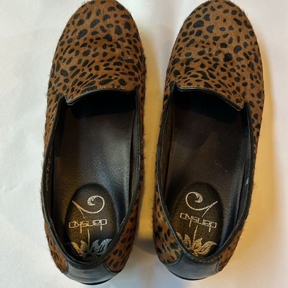 Dansko Calf Hair Leather Slip On Leopard Print Loafers Size EU 39 - Picture 4 of 11